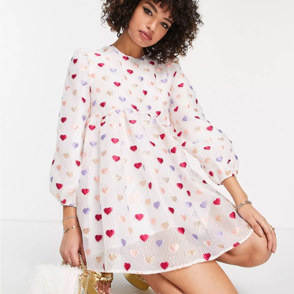 New Sister Jane Heart Print Mini Dress